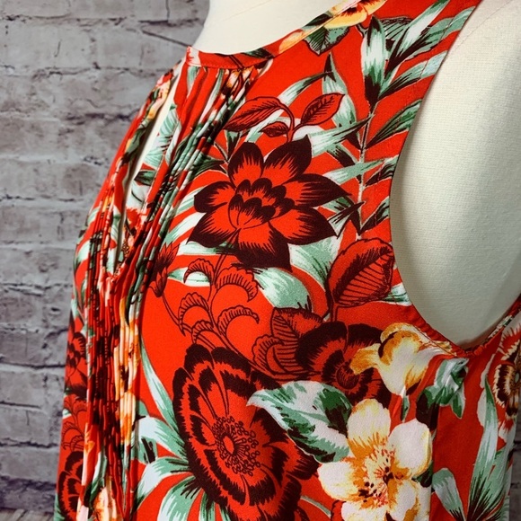 Sanctuary Orange Floral Print Sleeveless Blouse - Picture 5 of 12